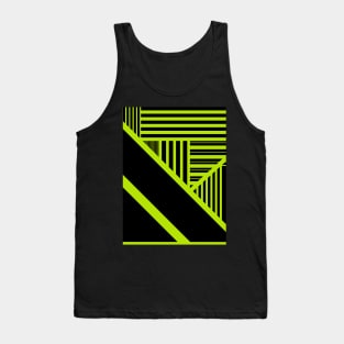Triangle stripes - Lime Green Tank Top